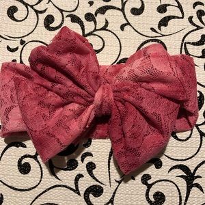 Pink tie-dye Lace Messy Bow